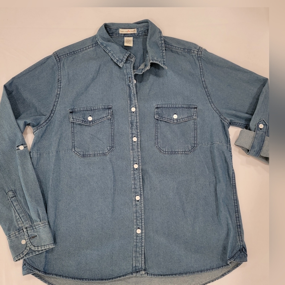 Hasting & Smith 100% Cotton Denim Button Up Shirt L